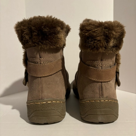 Baretraps Suede Boots Extreme Womens 8.5 Brown Taupe Faux Fur Side Zip Winter - Picture 5 of 12